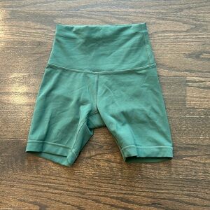 Size 2 Lululemon women’s sage green biker shorts